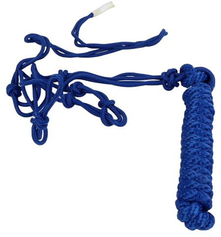 AurSoltriad Cabestro de Cuerda con múltiples Nudos, Cabestro de poliéster Duradero para el Entrenamiento y la conducción Diaria, diseño de Tejido ergonómico, Seguro y cómodo para los Caballos. (Azul)