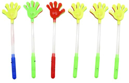 HOMOBABE Aplausos Generadores de Ruido de Plástico de Mano Luminosos para Animar y Complementar Celebraciones 6 Brillantes Color Aleatorio para Fiestas y Cumpleaños