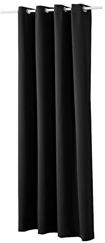 WOLTU Verdunklungsvorhänge mit Ösen Gardinen Blickdicht 135x225cm Schwarz | Blickdichter Verdunklungsvorhang 250g/m² schwerer Thermovorhang Hitzeschutz für Wohnzimmer Schlafzimmer 225cm Lang (1 Stück)