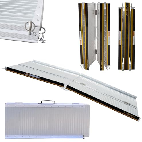 WORHAN RAMPA DI CARICO A VALIGIA IN ALLUMINIO max 272 KG PER SEDIA A ROTELLE GRANDE SELEZIONE (183cm) R6