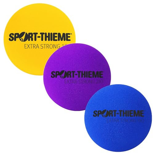 Sport-Thieme Weichschaumball Extra Strong | Sprungverhalten sehr gut | Verschiedene Größen | Reißfest | Zufällige Farbauswahl | Offenporiger Schaumstoff