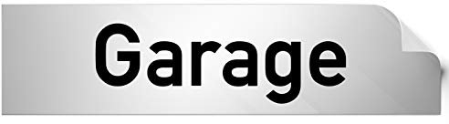 Kinekt3d Leitsysteme Folienschild Türschild • Garagen • PVC Hinweisschild • 160 x 40 mm Silber • selbstklebend • Kratzfester Druck • UV Beständig