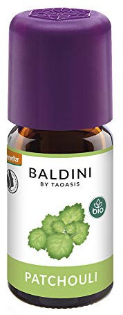 Baldini Bio Patchouli Öl 5ml - 100% Naturreines Ätherisches Öl - Lebensmittelqualität - Vegan - für Speisen, Getränke & Aroma Diffuser - aus Indien