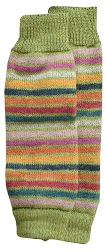 Hirsch Natur, Kleinkind Beinstulpen dick, 100% Wolle (kbT) (One Size (1-6 Jahre), (Maigrün geringelt)