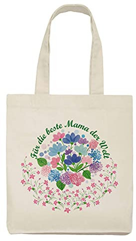 clothinx Für die beste Mama der Welt Tasche | Auch schön als Geschenkidee zum Muttertag oder Geburtstag der Mutter | Bio und fair Stoff-Tasche