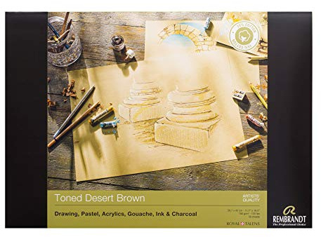 Rembrandt Professionelles Tonpapier Wüste Braun | 180 g/m², 50 Blatt | Papier für Bleistift, Tinte & Farbe | A3 Format (42 x 29,7 cm)