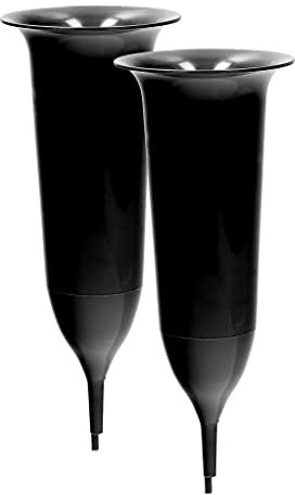 VonBueren 2 vasi per tomba con picchetto | in nero | ca. 25 x 9,8 cm | vaso per cimitero | vaso | decorazione tombale