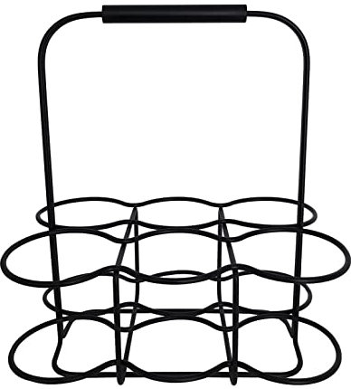 blomus -WIRES- Flaschenkorb, eleganter Schwarzton, praktischer Haushaltshelfer für bis zu 6 Flaschen, Farbe Black (64244)