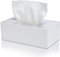 Handgefertigt Tücherbox Weiss aus Acryl 25×13×9cm Kosmetiktücherbox Rechteckige,Tissue Box für Esszimmer,Büro,Auto,Badezimmer (Weiß)