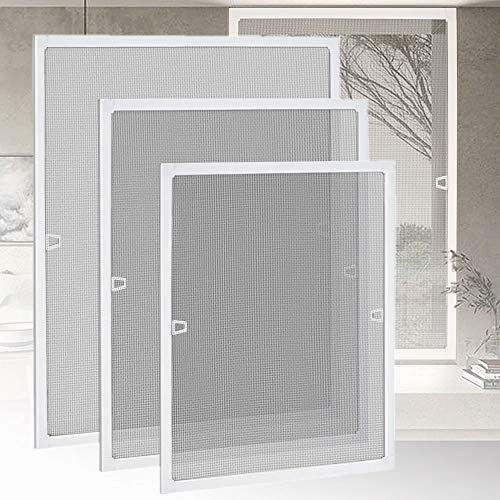 HENGMEI 80x100cm Fliegengitter Fenster Insektenschutz ohne Bohren Mückenschutz Mückengitter Fliegenschutzgitter mit Aluminium Rahmen für Fenster, Weiß