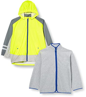 Playshoes Unisex barn, funktionell jacka 3-i-1 regnjacka, neongul, 80, Neongul