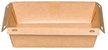 Intertan QS700 Lot de 50 boîtes alimentaires rectangulaires en papier kraft avec couvercle en PET Safelock, capacité 700 ml, longueur 17 cm, largeur 13 cm, hauteur 5,5 cm
