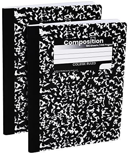 Bulk Composition Notebooks, College Ruled Paper Writing Journals, Marble Cover College Ruled Composition Books, 100 Sheets, School Notebooks, School Supply Notebooks, Student Journal Notebooks Bulk,