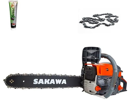 SAKAWA Motosierra Gasolina 58cc 18 + Aceite 2 Tiempos 125ml + Cadenas