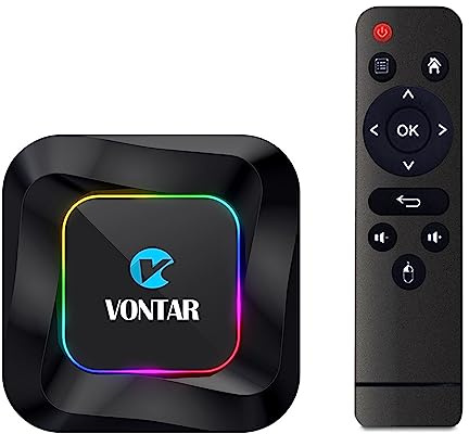 CHROX Android 13.0 TV Box,V0NTAR R3 TV Box［4GB+64GB］RK3528 Quad Core CPU Smart TV Box Android Media Player Compatible con USB 3.0/ 3D/ 4K/8K H.265/2.4G WiFi Set Top TV Box,4gb+128gb