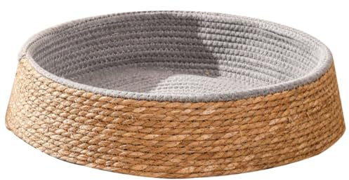 DOITOOL Rattan Pet Nest for Small Puppy Bed Woven Cat Bed in Modern Style Pet Sleeping House for Dog and