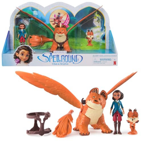Spellbound, Spielfiguren-Set, Ellian Figur, 9 cm, Deluxe-Figuren Gryphon & Greifbaby zum Sammeln, aus dem NETFLIX-Film, Spielzeug für Kinder ab 6 Jahren