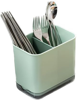 JAWAI Egouttoir à Couverts, Range Éponges, Fourchette Cuillère Organisateur Rack, Porte Ustensiles Organiseurs, pour Ranger Divers Ustensiles de Cuisine, Couteaux, Fourchettes, Cuillères et Spatules