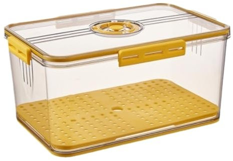MDWZH Boite A Pain Huche à Pain Boîte À Pain avec Enregistrement Instantané De L'heure Boîte De Rangement du Pain avec Couvercle Récipient De Stockage du Pain en Plastique Boîtes à Pain(Yellow)