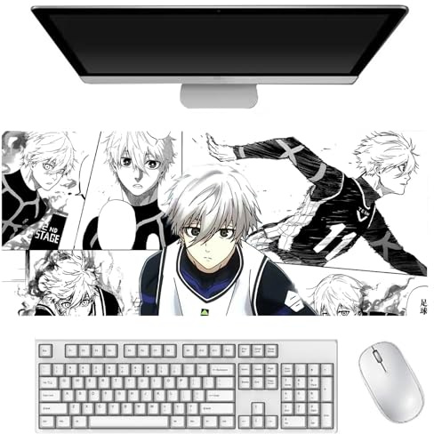 Xinchangda BLUE LOCK Anime Mouse Pad Chigiri Hyoma Seishiro Nagi Large Gaming Mouse Pad 900 x 400mm Non-Slip Rubber Base Mouse Mat for Office Home Desktop Decor