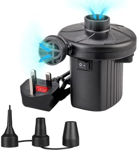 LUKVCIY Electric Air Pump,150W Portable Inflator Deflator Pump with 3 Nozzles for Air Bed Mattress,Swimming Ring,Inflated Toy