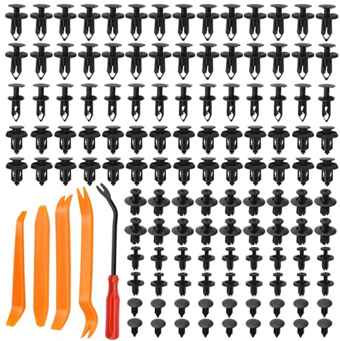 190 Pièces Clips Agrafe Plastique Peugeot,Kit de Rivets Universels pour Pare-Chocs de Voiture,Rivet Clip Plastique Fixation Universel,avec Outil de DéMontage,pour Auto Voitures Panneaux de Portes