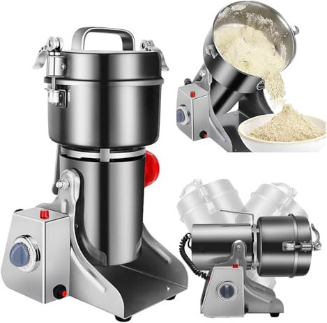 Electric Grain Grinder,Swing Type Grain Mill Grinder,Electric Stainless Steel Spice Grain Mill,High Speed Commercial Spice Grinders,for Cereals Dry Grains Coffee Corn Pepper(1500g)