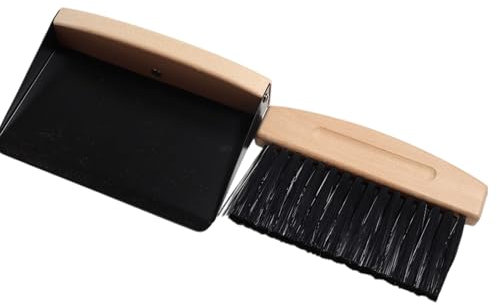 Tischbesen Besen und Kehrschaufel Set, 2 Stücke Mini Besen Tischfeger, Schwarz Tischbesen und Schaufel Tischbürste Krümelbürste Kehrbesen für Küche Wohnzimmer