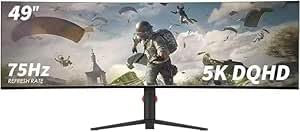 AtomFun YOGAES Schermo da gioco IPS 49 49 HDR 400 nascosto all'interno, intercambiabilità VESA 100 x 100 mm, regolazione dell'altezza di inclinazione possibile, G-Sync 144HZ