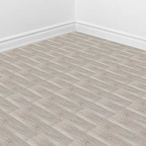 Vkechh PVC Bodenbelag Selbstklebend Vinylboden Stabparkett Holzoptik Boden Fußboden rutschfest, wasserfest, schwer entflammbar 4 m²/28 Fliesen, White Oak