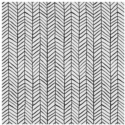 AMIGO Carta da Parati Autoadesiva Stile Bohémien-Design a Righe a Spina di Pesce Nere,per Soggiorno Camera da Letto o Ufficio 44x500cm