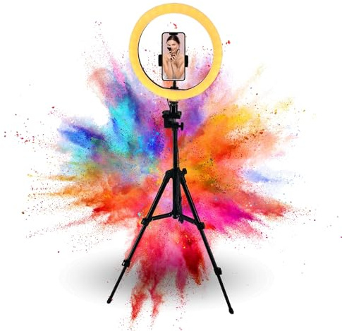 TronicXL 30-60cm Mini Tisch Stativ + XXL Ringlicht Ring Light mit Handyhalter Tripod Beauty Licht Kamerastativ Smartphone Halterung für YouTube Video Streaming Smartphone TikTok Live-Streaming Foto