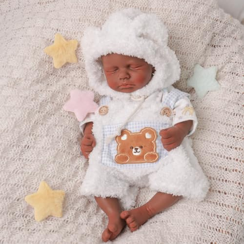 KUICEO Reborn Babypuppe Vollsilikon Junge 31cm Sammlerpuppe | Platin-Silikon, 31cm Miniaturgröße, realistisches Design, anatomische Details, ohne Kleidung geliefert