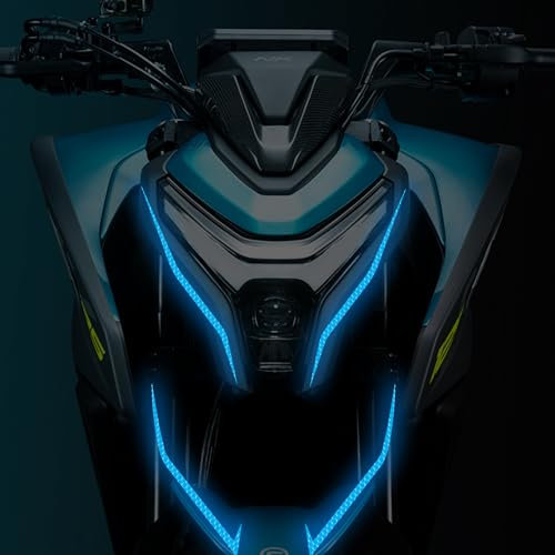 Nouiroy Motorrad-Styling-Aufkleber, reflektierendes Felgenband, Auto-Aufkleber, Felgen für Autos, Fahrrad, Skateboard, Motorrad, Nachtsicherheitswarnaufkleber, Blau, 4 Stück