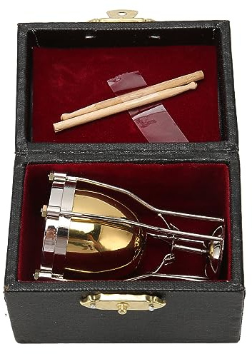 Modèle de timbale miniature exquis ornement de timbale en cuivre pièce décorative pour les amateurs de musique d'anniversaire de remise de diplôme de Noël en bois composite de
