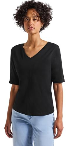STREET ONE V-ringad T-shirt för kvinnor, svart, 38