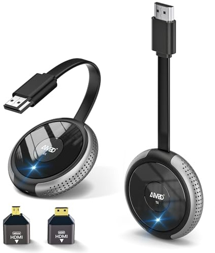 AIMIBO Wireless HDMI Transmitter and Receiver 4K, Up to 8 TXs to 1 RX, 2.4G/5G Dual BandTrasmission, Plug＆Play, HDMI Extender for Streaming Video for Laptop, Box, Phone to TV, Projector, Monitor -50M