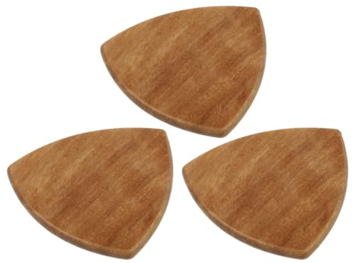 Dreieckiges Gitarrenplektrum, 3 Stück-pack, Holzfarben | Mehrzweck Plektren für Gitarre und Bass, Angenehm in Hand, Schützt Finger
