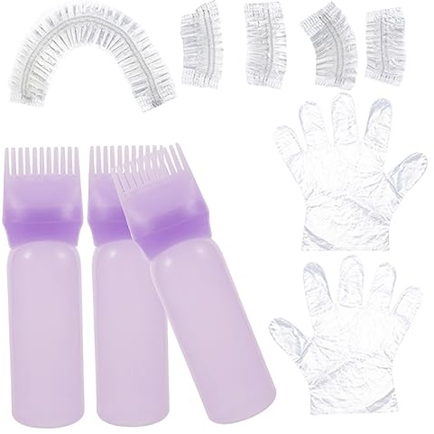 ARTSEWPLY Kit de Tinte para Cabello Profesional con Aplicador de Aceite Guantes y Accesorios para Teñir y Decolorar Casa y Salón Color Portátil