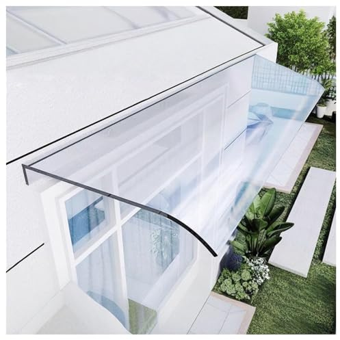 GZDXBF Window Awning Canopy Clear Polycarbonate Cover Exterior Awning For Door Entrance Self-Cleaning & Weather Resistant(50x110cm/20x43in)