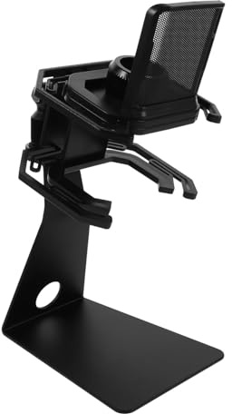 Milisten Microphone Shock Mount Wave Sturdy Metal Stand Mic Holder for Livestreaming Pop Filter Wind Shield Desktop Use