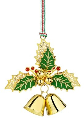Newbridge Silverware LW913 Gold Plated Holly Bells Christmas Tree Decoration