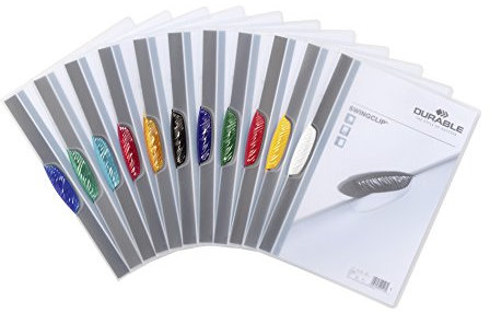 DURABLE Hunke & Jochheim Klemm-Mappe SWINGCLIP®, PP, 30 Blatt, f.sort. Klemme, Mappe transparent