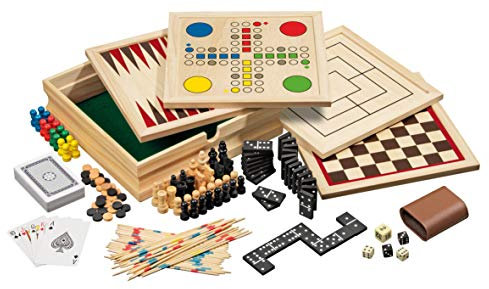 Philos 3099 - Holz-Spielesammlung, klein, mit 10 Spielmöglichkeiten