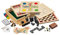Philos Wooden Game Compendium - 8-in-1 Games Set - 23cm - Chess, Backgammon, Draughts, Nine Men's Morris, Ludo, Pick up Sticks, Dominoes, Playing Cards - Games for kids and adults