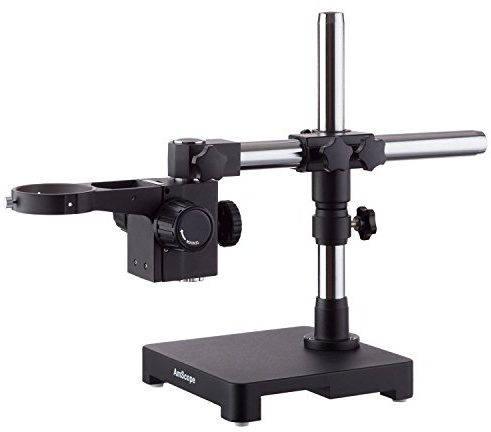 AmScope SAB Einarmiger Auslegerständer für Stereomikroskope - Stahlarm, Rohrhalterung, 76-mm-Fokusblock
