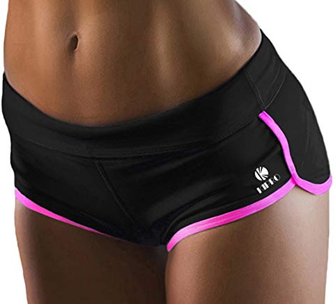 Kipro Damen Elastische Schnell Trocknendes Körperliche Ausbildung Kurze Hosen Rosa XL
