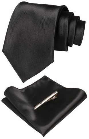 JEMYGINS herr satin slips set slips & rengöringsduk & slipsklämma