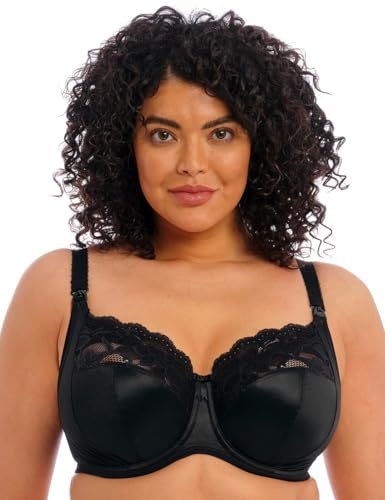 Elomi Molly Soutien-Gorge d'allaitement à Armatures en Dentelle Extensible Couverture Totale, Opaque, Noir, 100K Femme