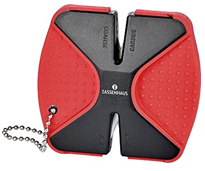 Zassenhaus Mini afilador de cuchillos para afilado grueso y fino, afilador de cuchillos de camping